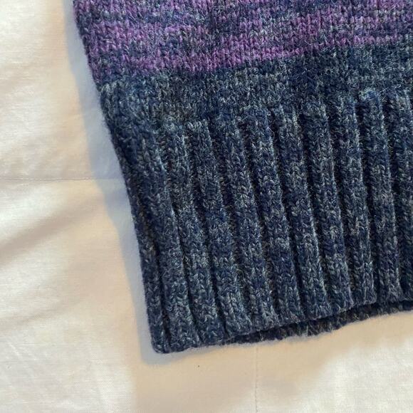 Banana Republic Sweater Medium Gray Purple 1/4 Zip Extra Fine Merino Wool - Picture 8 of 16